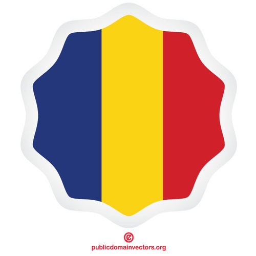 Etiqueta romena da etiqueta da bandeira