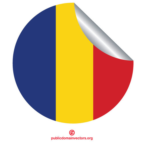 Autocolant rotund steagul RomÃ¢niei
