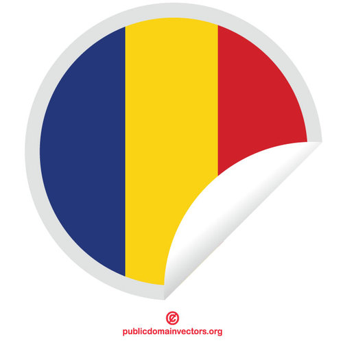 Romanian flag peeling sticker design