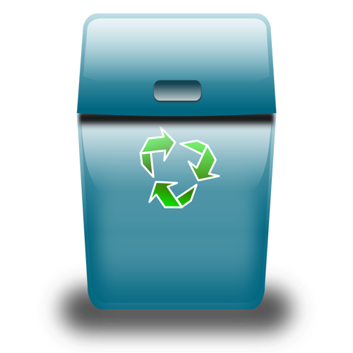Eco bleu recycle bin icÃ´ne illustration de vecteur