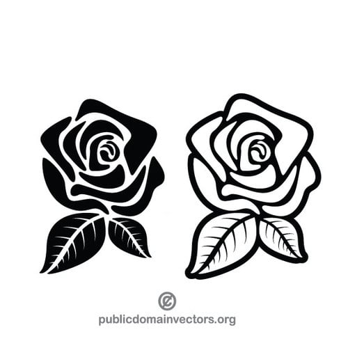 Schwarze rose-silhouette