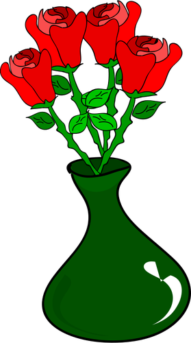Vektortegning roser potten