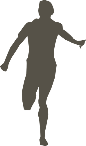 Silhouette vecteur dessin de running homme