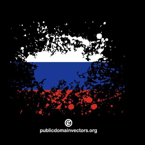 Flagga Ryssland inne blÃ¤ck sprut