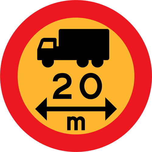 20m fordon skylt vektor illustration