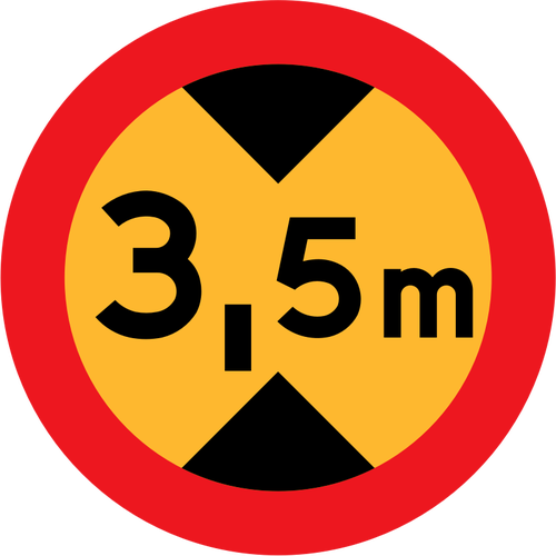 Znak drogowy ruchu 3,5 m wektorowych ilustracji
