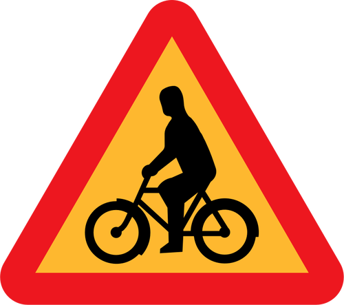 VektorovÃ© ilustrace kolo rider roadsign varovÃ¡nÃ­