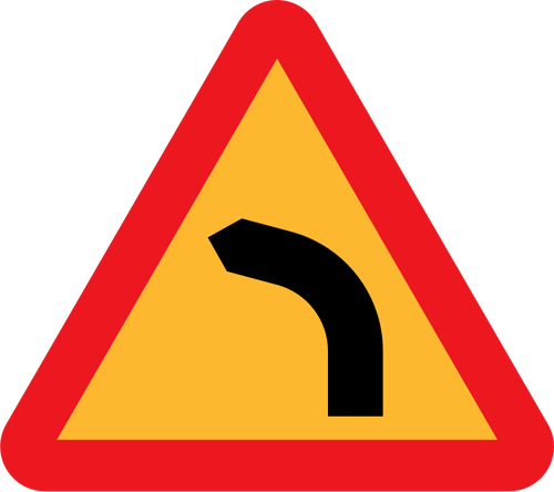 GefÃ¤hrliche Kurve zum linken Traffic Sign-Vektor-Bild