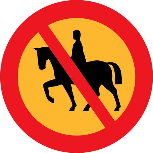 NÃ£o hÃ¡ cavalos montado ou acompanhado estrada sinal vector imagem