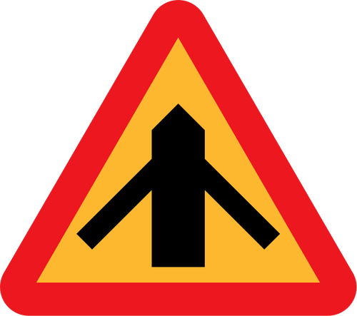 Verkehr ZusammenfÃ¼hren von linken und rechten Zeichen Vektor-ClipArt