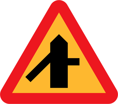 IntersecÅ£ia secundare trafic junction semn vector illustration