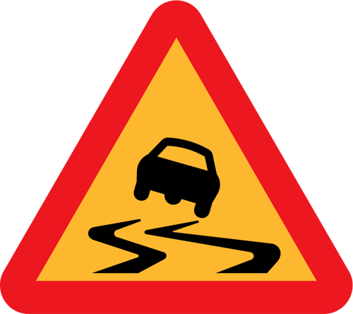 Drum alunecos trafic simbol vector imagine