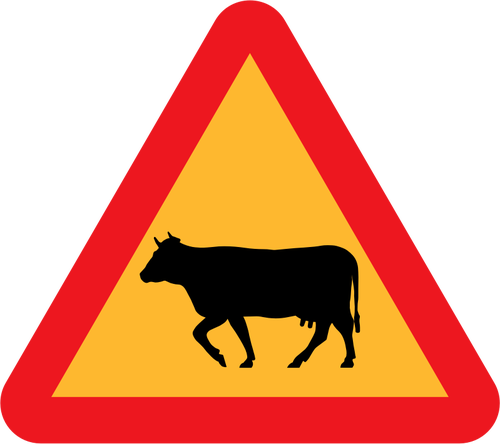 Las vacas en el camino firmen ilustraciÃ³n vectorial