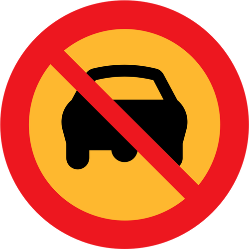 Nie rysunek wektor znak drogowy samochody