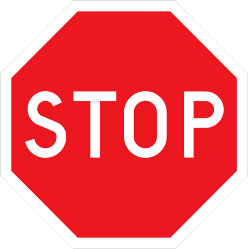 Red STOP warning sign vector image