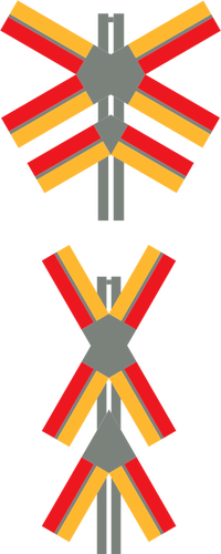 Vector afbeelding van trein overschrijding verkeersbord