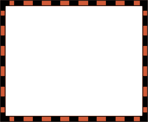 Clipart vetorial de borda Retangular preta e laranja