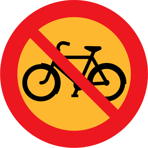 No hay bicicletas carretera signo vector ilustraciÃ³n