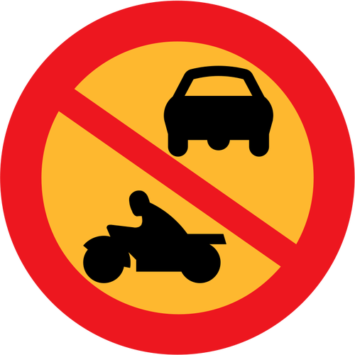 Keine MotorrÃ¤der oder Autos-Vektor-Zeichen