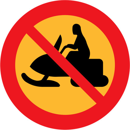 HiÃ§bir kar motosikletleri trafik iÅŸareti vektÃ¶r