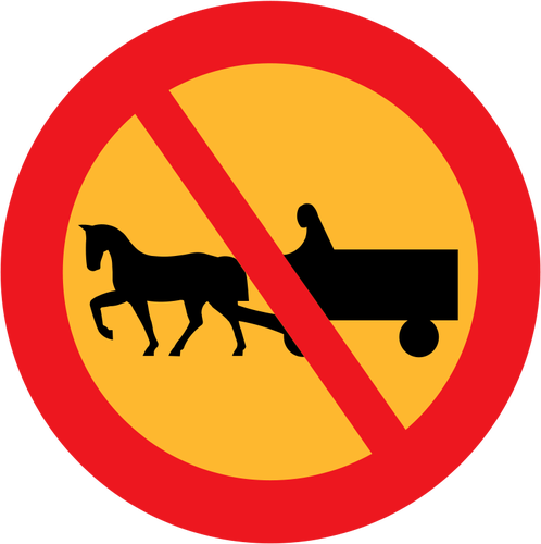 Nie koni i wozÃ³w wektor znak drogowy