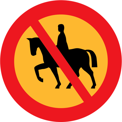 Nie jeÅºdziÅ‚ lub towarzyszy konie wektor znak drogowy