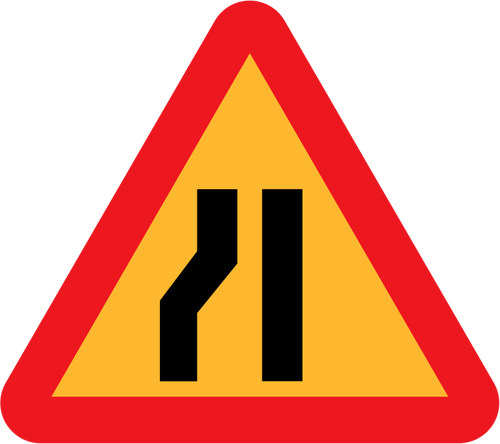 Road smaller op linker vector teken