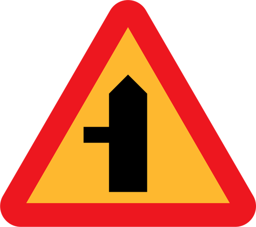 Intersection cÃ´tÃ© route jonction vecteur signe