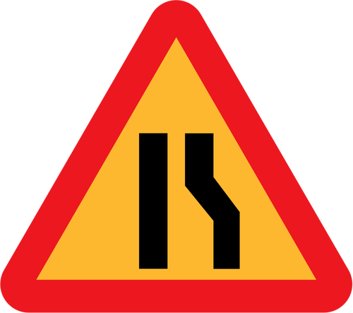 Road smaller op juiste teken vector