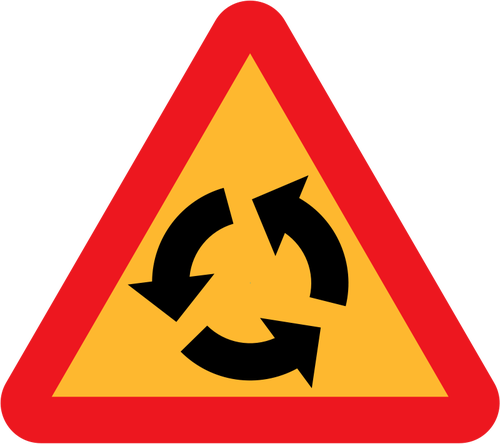 Kreisverkehr Verkehrszeichen Vektor-Bild
