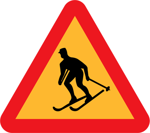 Prohibido para los esquiadores vector de seÃ±al