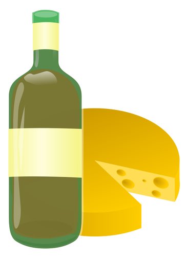 Image vectorielle de vins et fromages
