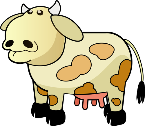 Tecknade ko med bruna flÃ¤ckar vektor illustration