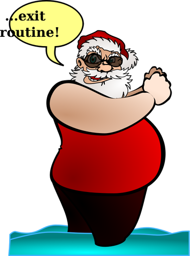 Santa Claus avslutter rutinemessig vektor image