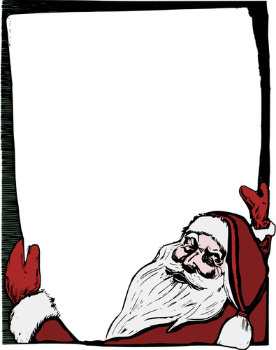 Santa hÃ¤lt ein Noticeboard Farbe Vektor-Bild