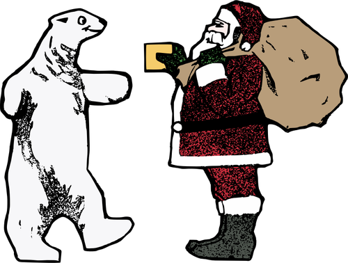 Papai Noel e os grÃ¡ficos de vetor de urso polar