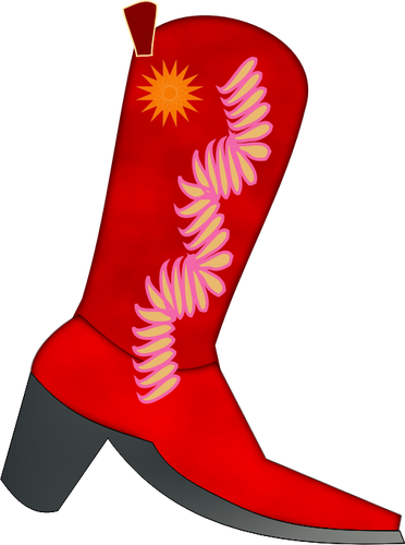 Gambar vektor merah cowboy boot