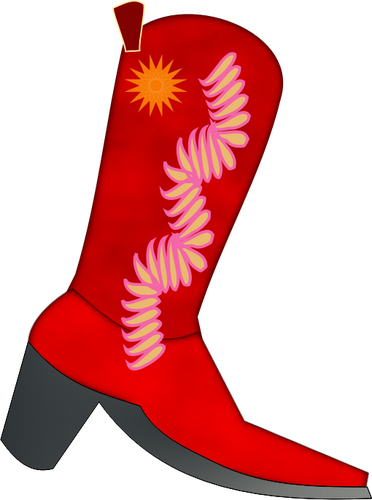 Immagine vettoriale rosso cowboy boot