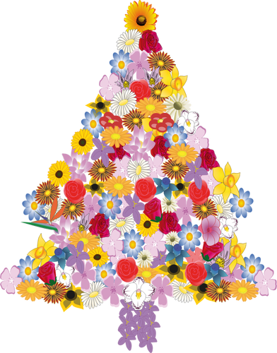 Vektor illustration av blomma julgran