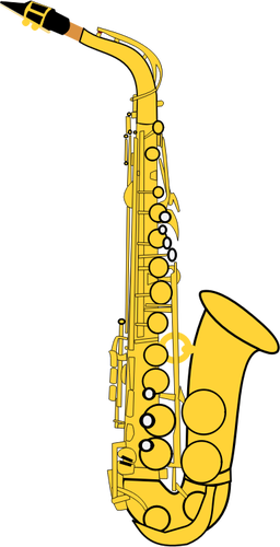 Illustrazione vettoriale di sassofono oro