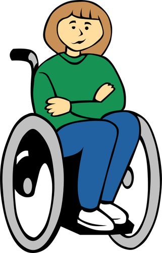 Vektorgrafik av handikappad kvinna