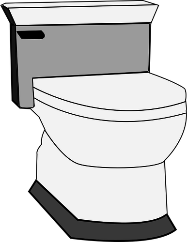 Vector drawing of toilet with flusher