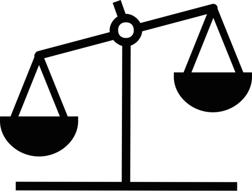 Vector de la imagen del icono de Balanzas de pesaje