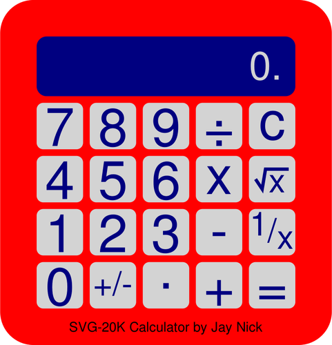 RÃ¸d og blÃ¥ kalkulator vektor image