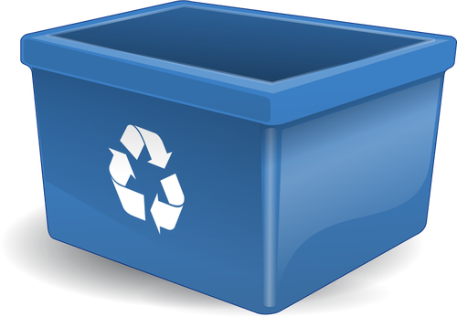 Vektortegning av blÃ¥ boks for innskudd resirkulering elementer
