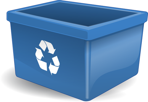 Dibujo de la caja azul para depositar objetos reciclaje vectorial