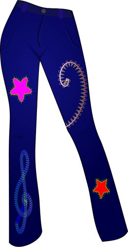 Blue jeans med mÃ¸nster vektor image