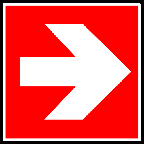 Vektorbild av exit riktning rÃ¤tt tecken etikett
