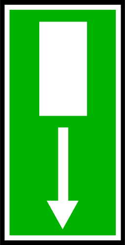 UÅŸa de ieÅŸire verde dreptunghiularÄƒ Ã®n spatele semn cu frontiera de desen vector