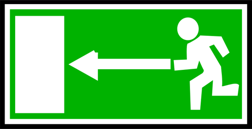 Green rechteckigen Ausfahrt TÃ¼rschild mit Grenze-Vektor-illustration